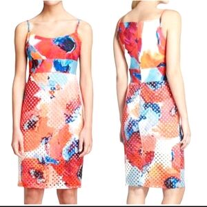 Trina Turk, New, Julietta Floral Laser-Cut Empire Waist Sheath Dress, Size 0